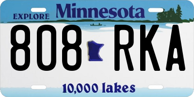 MN license plate 808RKA