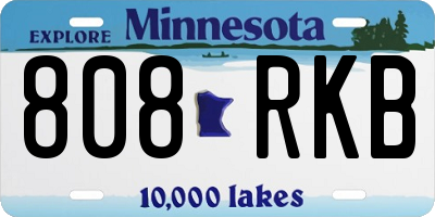 MN license plate 808RKB