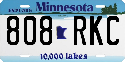 MN license plate 808RKC