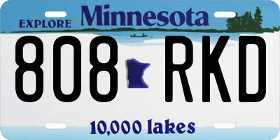 MN license plate 808RKD