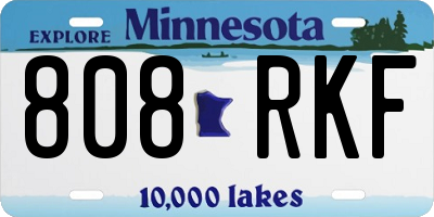MN license plate 808RKF