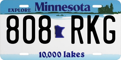 MN license plate 808RKG