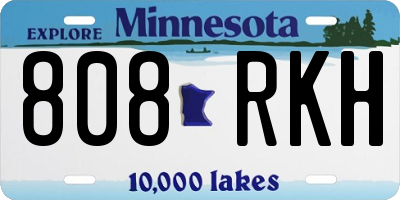 MN license plate 808RKH