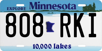 MN license plate 808RKI