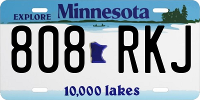 MN license plate 808RKJ