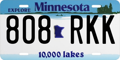 MN license plate 808RKK