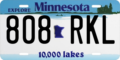 MN license plate 808RKL