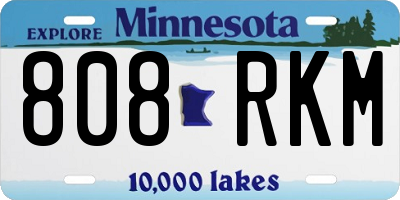 MN license plate 808RKM