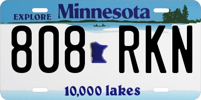 MN license plate 808RKN