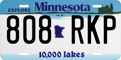 MN license plate 808RKP