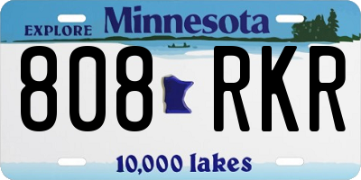 MN license plate 808RKR