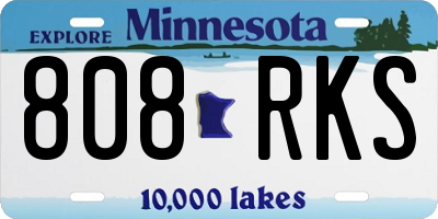 MN license plate 808RKS