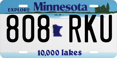 MN license plate 808RKU