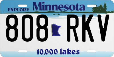 MN license plate 808RKV