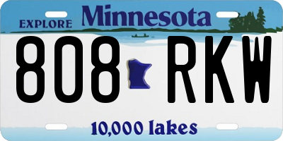 MN license plate 808RKW