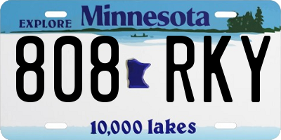 MN license plate 808RKY