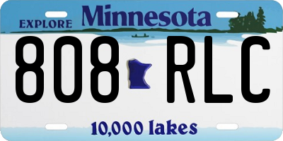 MN license plate 808RLC