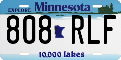 MN license plate 808RLF