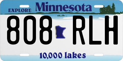 MN license plate 808RLH