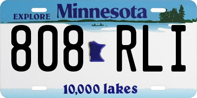 MN license plate 808RLI