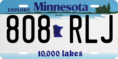 MN license plate 808RLJ