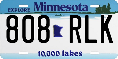 MN license plate 808RLK