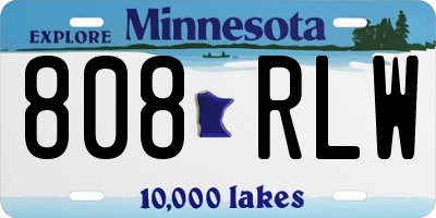 MN license plate 808RLW