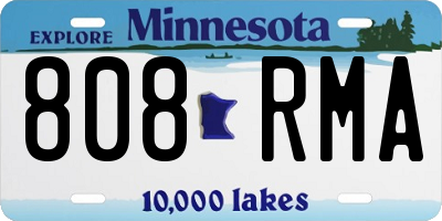 MN license plate 808RMA