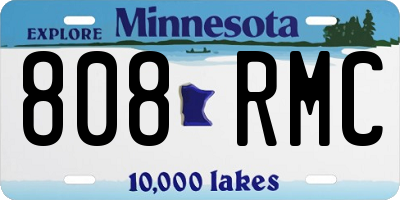 MN license plate 808RMC