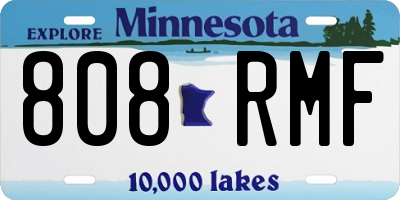 MN license plate 808RMF
