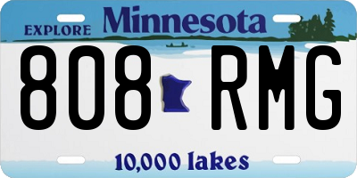 MN license plate 808RMG