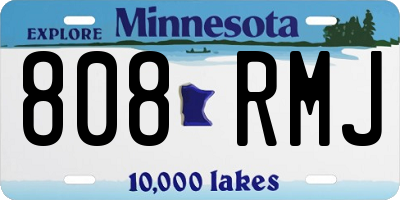 MN license plate 808RMJ