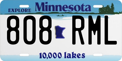 MN license plate 808RML