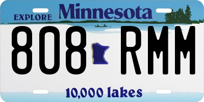 MN license plate 808RMM
