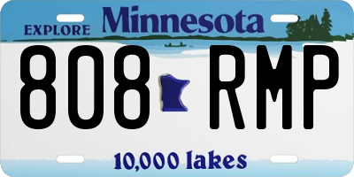 MN license plate 808RMP