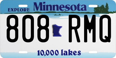 MN license plate 808RMQ