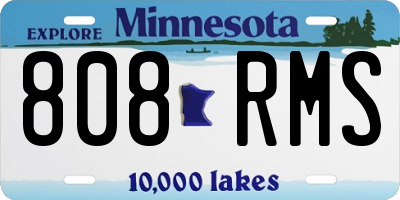 MN license plate 808RMS
