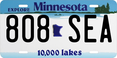 MN license plate 808SEA