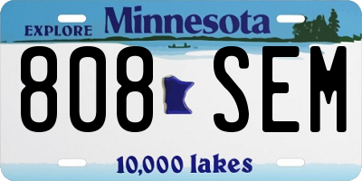 MN license plate 808SEM