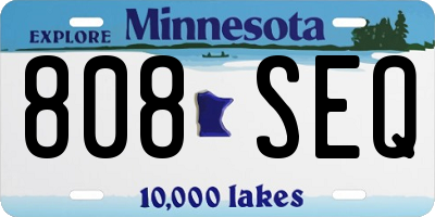 MN license plate 808SEQ