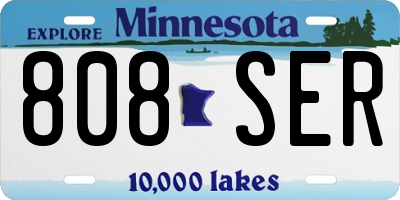 MN license plate 808SER