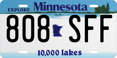MN license plate 808SFF