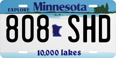MN license plate 808SHD