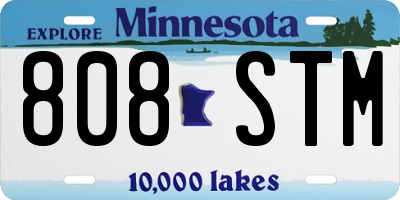 MN license plate 808STM