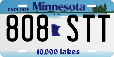 MN license plate 808STT