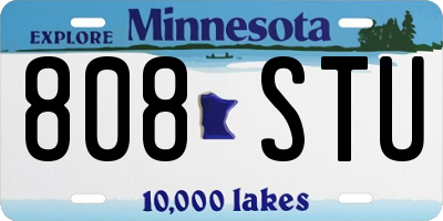 MN license plate 808STU