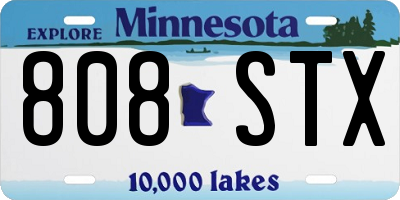 MN license plate 808STX