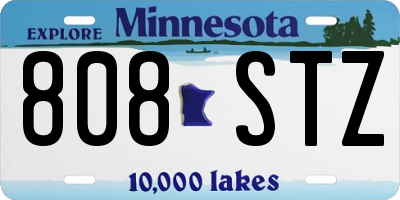 MN license plate 808STZ
