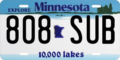 MN license plate 808SUB