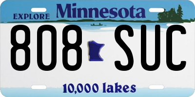 MN license plate 808SUC